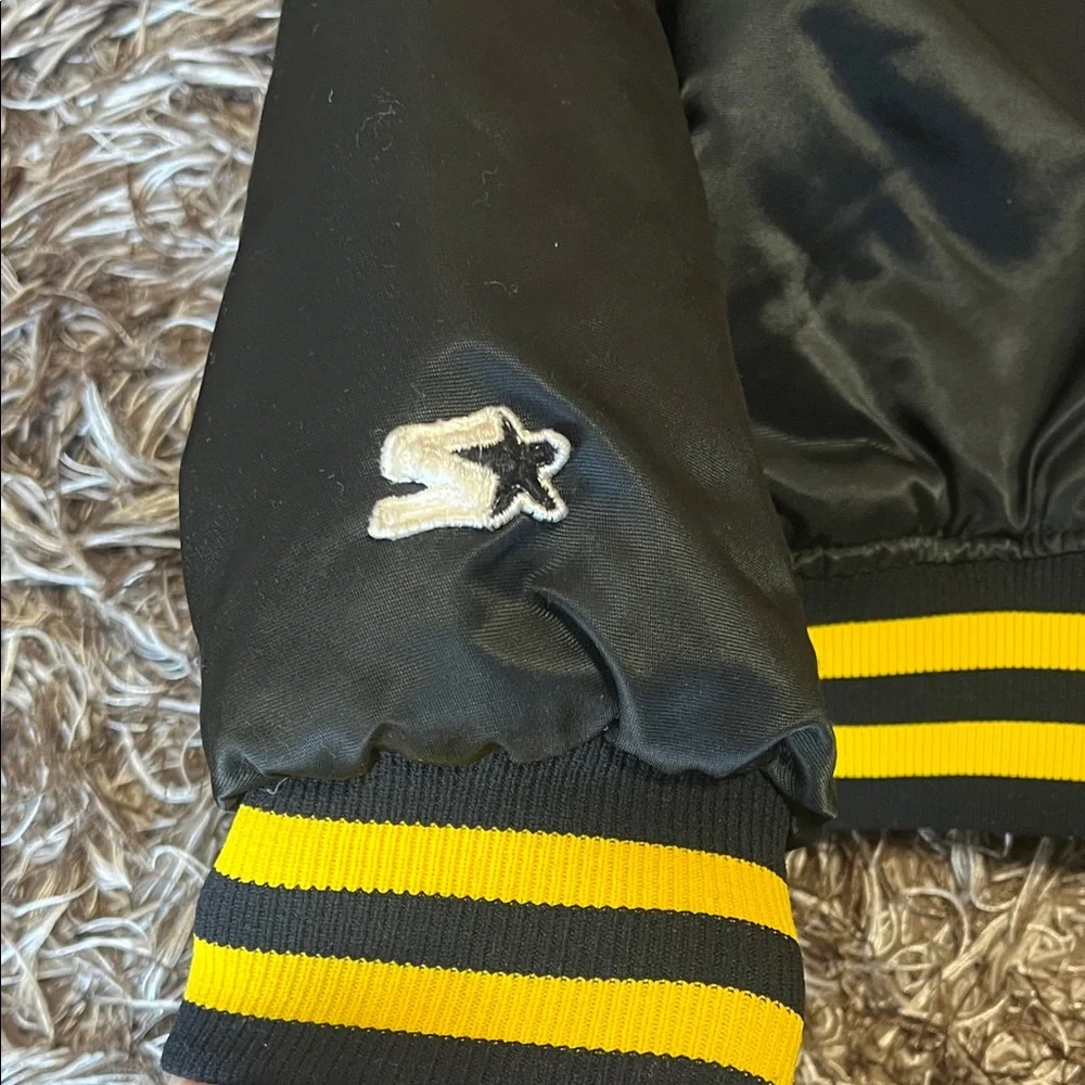 Vtg Pittsburgh Pirates Authentic Diamond Satin Black and Yellow Varsity Jacket - Picture 11 of 17